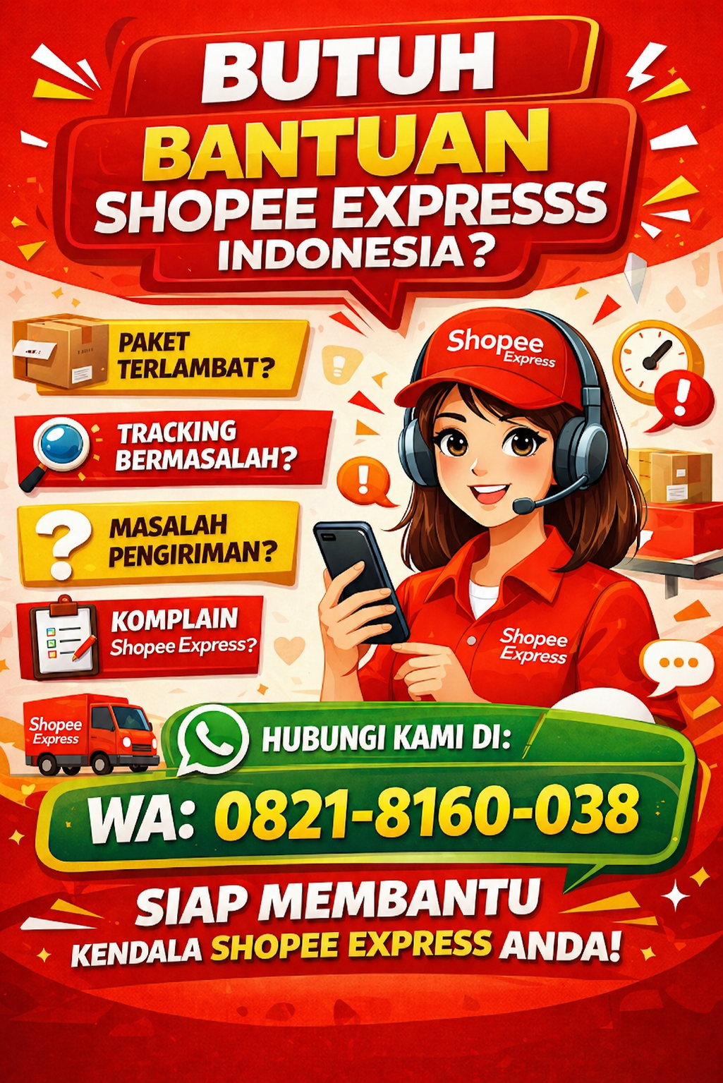 Poster layanan bantuan SPX Express Sukoharjo